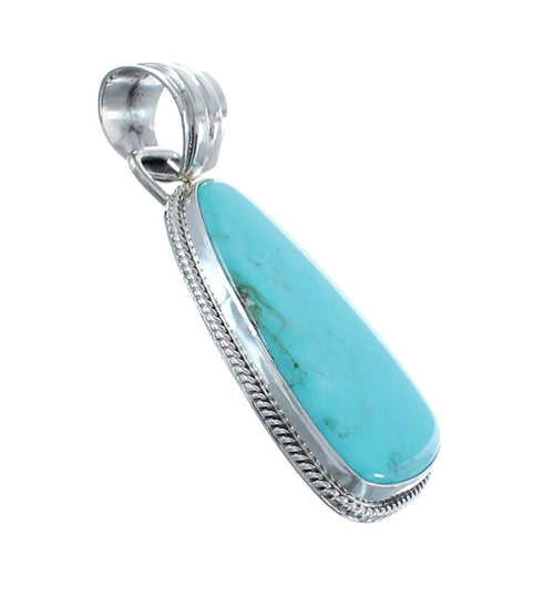 Turquoise Native American Genuine Sterling Silver Pendant JX125844